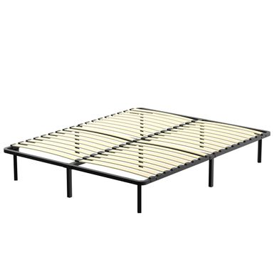 Sommier Cadre à Lattes 160x200cm Sommier à Lattes Sur Pieds , 9 Pieds Inclus
