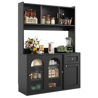 Buffet Haut Noir 120x35x167 Cm Avec LED Multicolore Et étagères Réglables Buffet Haut Noir 120x35x167 Cm Avec LED Multicolore Et étagères Réglables