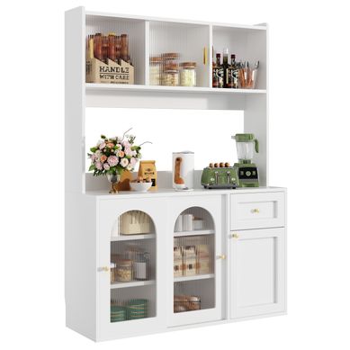 Buffet Haut Blanc 120x35x167 Cm Avec LED Multicolore Et étagères Réglables Buffet Haut Blanc 120x35x167 Cm Avec LED Multicolore Et étagères Réglables