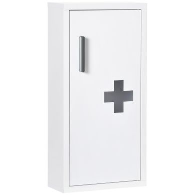 Armoire à Pharmacie Murale Blanche Avec 3 étagères Et Fermeture Magnétique 40x15x53,5 Cm