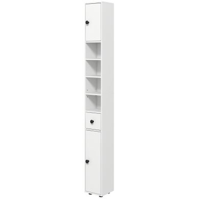 Colonne Haute étroite Avec Tiroir Et 4 étagères Ouvertes, 20x20x180 Cm Blanc Colonne Haute étroite Avec Tiroir Et 4 étagères Ouvertes, 20x20x180 Cm Blanc