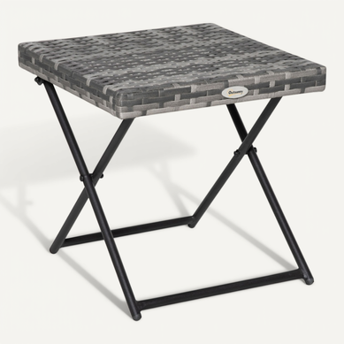 Table De Jardin Pliante En Polyrattan 40x40x40 Cm Gris Table De Jardin Pliante En Polyrattan 40x40x40 Cm Gris