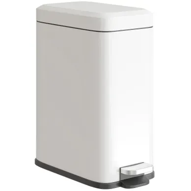 Poubelle à Pédale 5l En Métal Avec Seau Intérieur Et Couvercle Blanc Poubelle à Pédale 5l En Métal Avec Seau Intérieur Et Couvercle Blanc