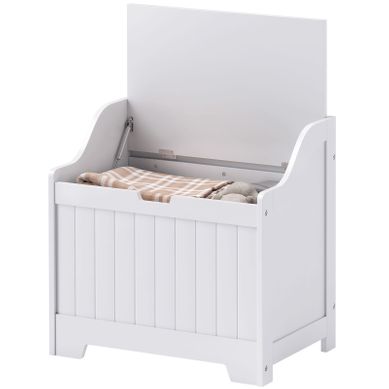Coffre De Rangement Blanc Avec Couvercle Et Charnière De Sécurité 60 Cm Coffre De Rangement Blanc Avec Couvercle Et Charnière De Sécurité 60 Cm