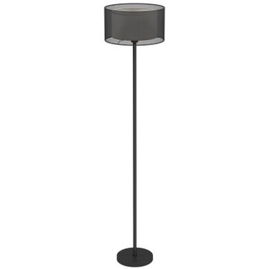 Lampadaire E27 Avec Abat-jour Bicolore En Tissu, Pied Métal Noir Lampadaire E27 Avec Abat-jour Bicolore En Tissu, Pied Métal Noir