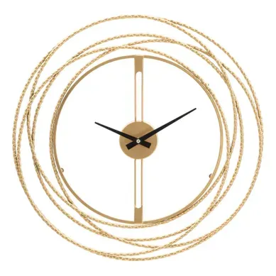 Horloge Murale Design D. 50 Cm En Métal Doré Avec Cercle Entrelacé Pour Intérieur Moderne Horloge Murale Design D. 50 Cm En Métal Doré Avec Cercle Entrelacé Pour Intérieur Moderne