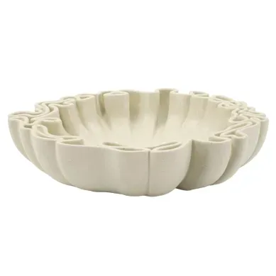 Plateau Sculptural Moderne 30,5x29x7,5 Cm En Polyresine Crème Plateau Sculptural Moderne 30,5x29x7,5 Cm En Polyresine Crème