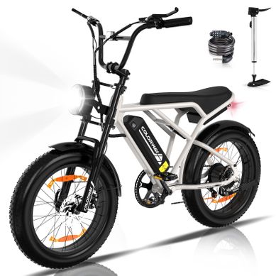 Vélo Électrique Vae - Grisetblanc - 20" X 4.0 Gros Pneus - Batterie Amovible 36v 12ah - E-bike Vtt