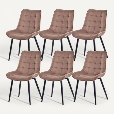 Lot 6 Chaises Salle à Manger, Salon Ou Bureau–chaise Moderne Confortable Avec Assise 47x43cm Caramel Lot 6 Chaises Salle à Manger, Salon Ou Bureau–chaise Moderne Confortable Avec Assise 47x43cm Caramel