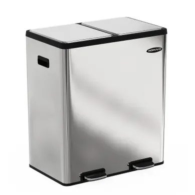 Poubelle à Pédale Double Compartiment 2×30 L – Inox Avec Fermeture Silencieuse Poubelle à Pédale Double Compartiment 2×30 L – Inox Avec Fermeture Silencieuse