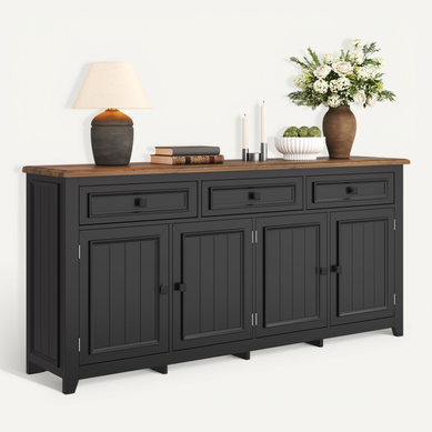 Buffet Moderne Et Simple Avec Grand Espace De Rangement, 160 Cm, Noir