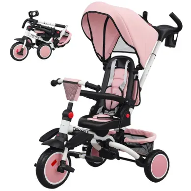 Tricycle évolutif 6-en-1 Pour Tout-petits Avec Siège Réglable Et Pliable Tricycle évolutif 6-en-1 Pour Tout-petits Avec Siège Réglable Et Pliable