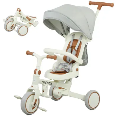 Tricycle Bébé 5-en-1 évolutif Avec Siège Réglable Et Protection Solaire Tricycle Bébé 5-en-1 évolutif Avec Siège Réglable Et Protection Solaire