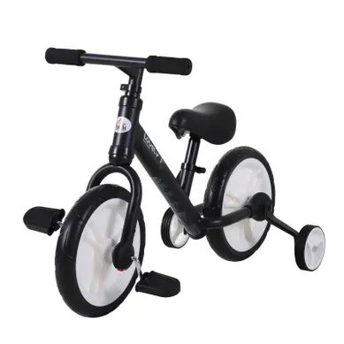 Draisienne Enfant 2-5 Ans Avec Roues Stabilisatrices Et Pédales, Noir Draisienne Enfant 2-5 Ans Avec Roues Stabilisatrices Et Pédales, Noir