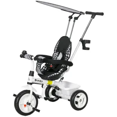 Tricycle Enfant 6-en-1 Blanc Avec Toit, Guidon Parent Et Panier 1-5 Ans Tricycle Enfant 6-en-1 Blanc Avec Toit, Guidon Parent Et Panier 1-5 Ans