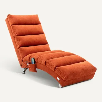 Méridienne Avec Massage, Soutien Corporel Complet Et Vibration Douce, Orange Méridienne Avec Massage, Soutien Corporel Complet Et Vibration Douce, Orange
