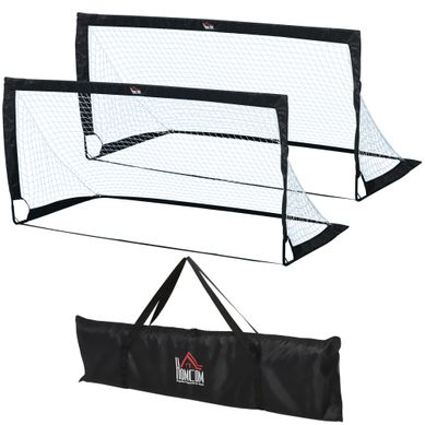 Set 2 Mini-but De Football Pliable 186x90x89 cm Acier Et Tetrolon Pour Jardin Set 2 Mini-but De Football Pliable 186x90x89 cm Acier Et Tetrolon Pour Jardin