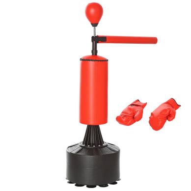 Sac De Boxe Sur Pied Avec Balle Réflexe, Rotation 360°, Base Stabilisée, 155-205 Cm Sac De Boxe Sur Pied Avec Balle Réflexe, Rotation 360°, Base Stabilisée, 155-205 Cm