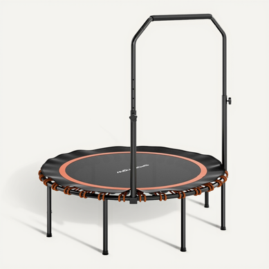 Trampoline Fitness Pliable Avec Poignée Réglable, Silencieux Et Stable, Intérieur Extérieur, Orange Trampoline Fitness Pliable Avec Poignée Réglable, Silencieux Et Stable, Intérieur Extérieur, Orange