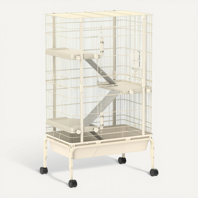 Cage Pour Petits Animaux À 4 étages Avec Rampes, Gamelle Et Bouteille 88x48x150,5cm Cage Pour Petits Animaux À 4 étages Avec Rampes, Gamelle Et Bouteille 88x48x150,5cm