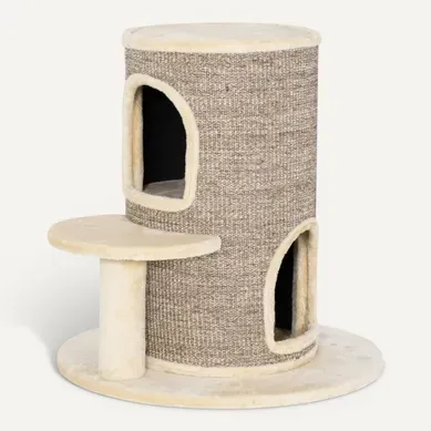 Tonneau À Griffer Pour Chats À 2 Niveaux Avec Plateforme Et Coussin En Peluche Tonneau À Griffer Pour Chats À 2 Niveaux Avec Plateforme Et Coussin En Peluche
