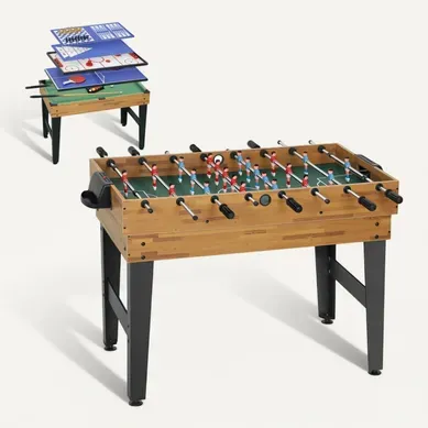 Table De Jeux 13-en-1 Baby-foot, Billard, Tennis De Table, échecs Et Plus En Noyer