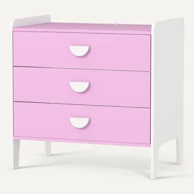 Commode Pour Enfants Avec 3 Tiroirs, Mdf, Rangement Pratique, Rose Et Blanc Commode Pour Enfants Avec 3 Tiroirs, Mdf, Rangement Pratique, Rose Et Blanc