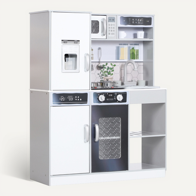 Cuisine Enfant Interactive Blanche Avec évier à Eau, Effets Sonores Et Set Inox Complet Cuisine Enfant Interactive Blanche Avec évier à Eau, Effets Sonores Et Set Inox Complet