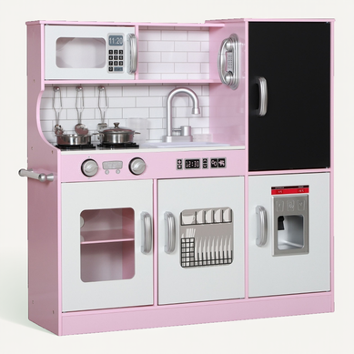 Cuisine Enfant Rose Avec Tableau, Téléphone, Machine à Glaces Et Accessoires Complets Cuisine Enfant Rose Avec Tableau, Téléphone, Machine à Glaces Et Accessoires Complets