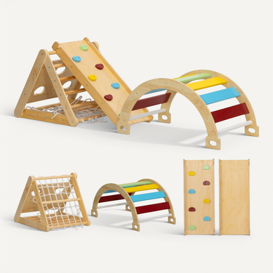 Structure De Jeu 7-en-1 Pour Enfants Avec Toboggan, Module Escalade Et Balançoire