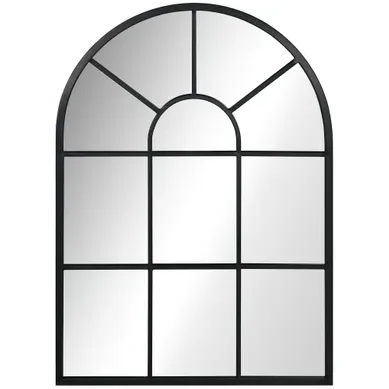 Miroir Mural Décoratif 70x50 Cm Avec Cadre Métal Noir Pour Salon Et Chambre