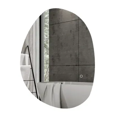 Miroir De Salle De Bain Asymétrique 70x50 Cm Avec LED, Anti-buée Et Touch Miroir De Salle De Bain Asymétrique 70x50 Cm Avec LED, Anti-buée Et Touch