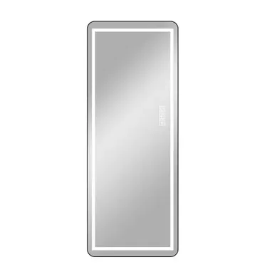Miroir LED Vertical 163x54 cm Avec Cadre Aluminium Noir, éclairage Dimmable Et Support Polyvalent