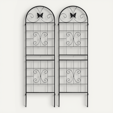 Lot De 2 Grilles Métalliques Pour Plantes Grimpantes 50x180 Cm, Intérieur Et Extérieur Lot De 2 Grilles Métalliques Pour Plantes Grimpantes 50x180 Cm, Intérieur Et Extérieur