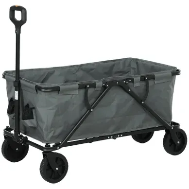 Chariot Pliable 160l Avec Bâche Amovible, Jardin Et Transport, Capacité 120 Kg Chariot Pliable 160l Avec Bâche Amovible, Jardin Et Transport, Capacité 120 Kg