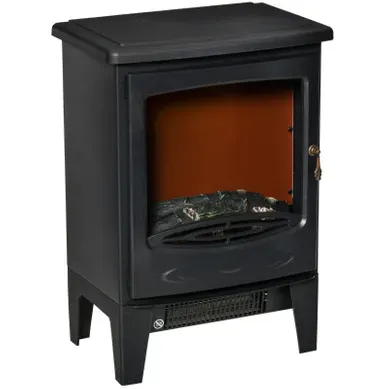 Cheminée électrique Sur Pied LED Noire Avec Effet Flamme Réaliste Et Chauffage 900/1800 W Cheminée électrique Sur Pied LED Noire Avec Effet Flamme Réaliste Et Chauffage 900/1800 W