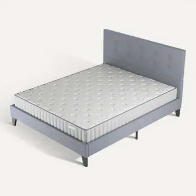 Ensemble 160x200 cm, Lit avec tête de lit + Matelas Mousse ép.16cm à mémoire de forme