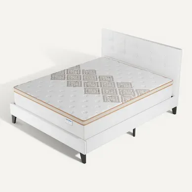 Ensemble 160x200 cm, Lit avec tête de lit + Matelas Ressorts Ensachés, ép. 28cm accueil mousse HR Ensemble 160x200 cm, Lit avec tête de lit + Matelas Ressorts Ensachés, ép. 28cm accueil mousse HR
