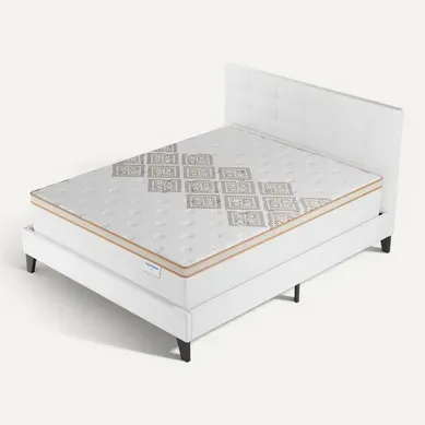 Ensemble 140x200 cm, Lit avec tête de lit + Matelas Ressorts Ensachés, ép. 28cm accueil mousse HR Ensemble 140x200 cm, Lit avec tête de lit + Matelas Ressorts Ensachés, ép. 28cm accueil mousse HR
