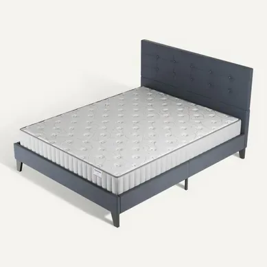Ensemble 160x200 cm, Lit avec tête de lit + Matelas Mousse ép.22cm à mémoire de forme