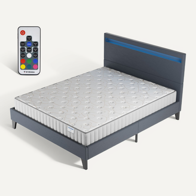 Ensemble 120x190cm, Lit Éclairage LED + Matelas Mousse, Ép.16cm Accueil Mémoire de Forme Ensemble 120x190cm, Lit Éclairage LED + Matelas Mousse, Ép.16cm Accueil Mémoire de Forme