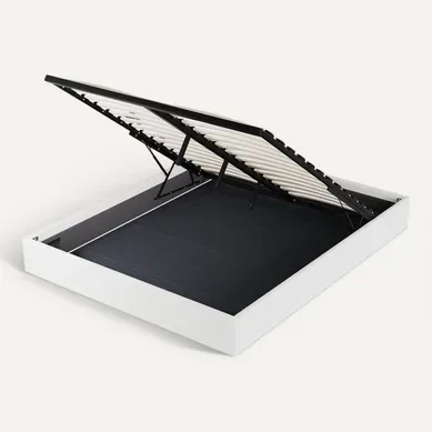 Lit Coffre 140 X 190 Cm, Sommier à Lattes En Bois, Cadre En Tissu Blanc Crème Lit Coffre 140 X 190 Cm, Sommier à Lattes En Bois, Cadre En Tissu Blanc Crème