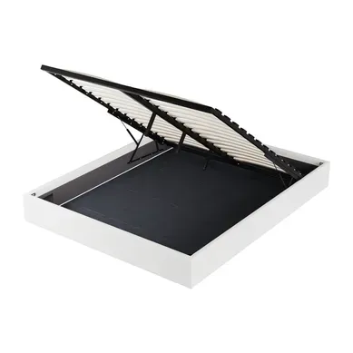 Lit Coffre 120 X 190 Cm, Sommier à Lattes En Bois, Cadre En Tissu Blanc Crème Lit Coffre 120 X 190 Cm, Sommier à Lattes En Bois, Cadre En Tissu Blanc Crème