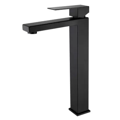 Grand Mitigeur, Robinet De Lavabo Pour Salle De Bain Réhaussé Carré (noir)