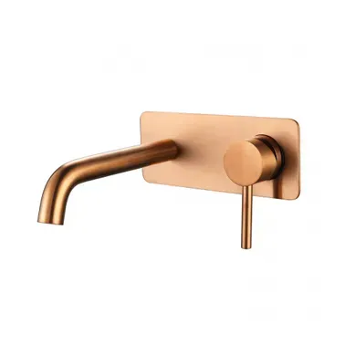 Robinet, Mitigeur De Lavabo Encastré Rond Design Cuivré Pour Sallle De Bain