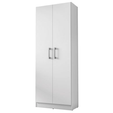 Armoire 2 Portes Blanche Mutifonctions 5 Niches L 61 H 160.6 P 31.8 Cm
