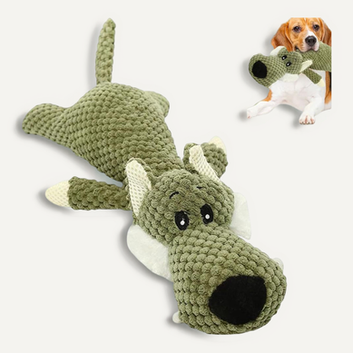 Jouet Chien Indestructible Loup Olive En Velours Ananas, Résistant Et Facile À Nettoyer Jouet Chien Indestructible Loup Olive En Velours Ananas, Résistant Et Facile À Nettoyer
