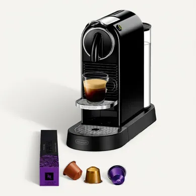 Machine à café Nespresso DE LONGHI Citiz Noir EN167.B Machine à café Nespresso DE LONGHI Citiz Noir EN167.B vue 3/4