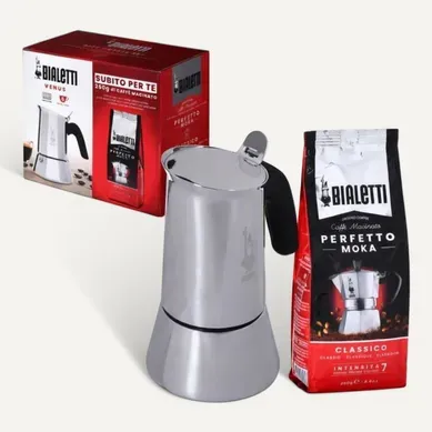 Cafetière Italienne Venus 6 Tasses Inox 18/10 Induction + 250 G Café Cafetière Italienne Venus 6 Tasses Inox 18/10 Induction + 250 G Café