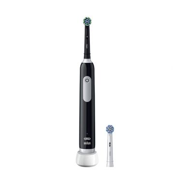 Series 1 Brosse à Dents Électrique Noire, 2 Brossettes, Conçue Par Braun